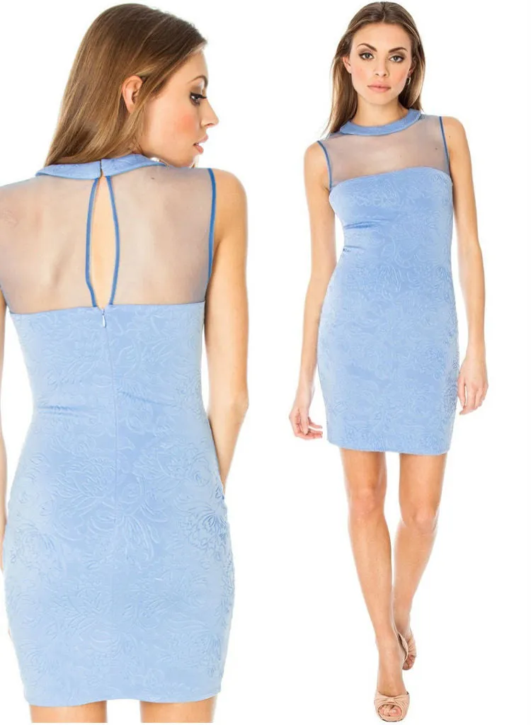 Beautiful Feminine Blue Evening wear Cocktail Clubbing Party Mini dress