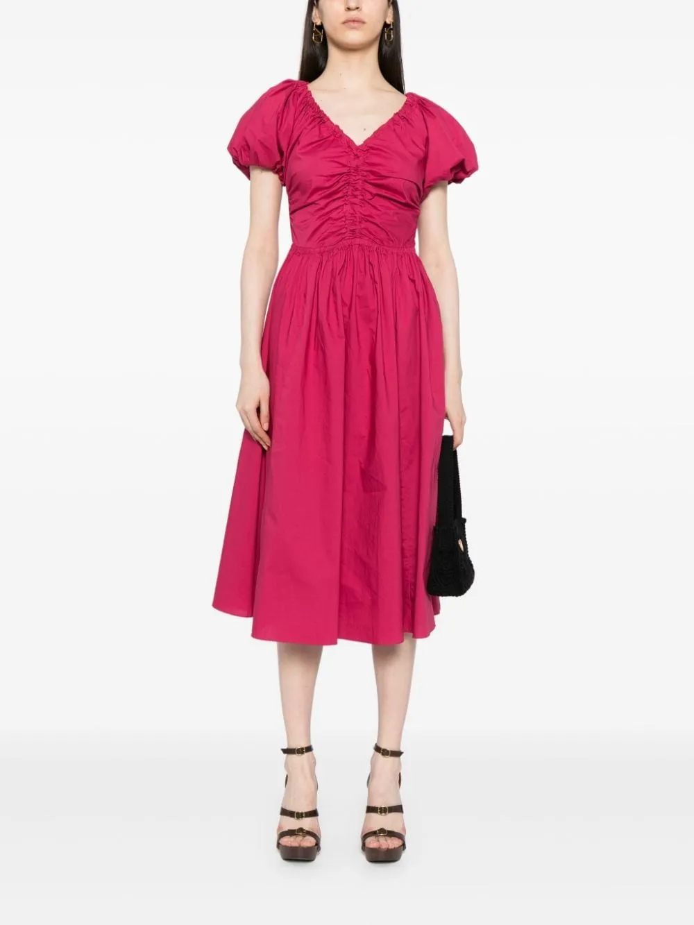 CECILE COTTON POPLIN MIDI DRESS