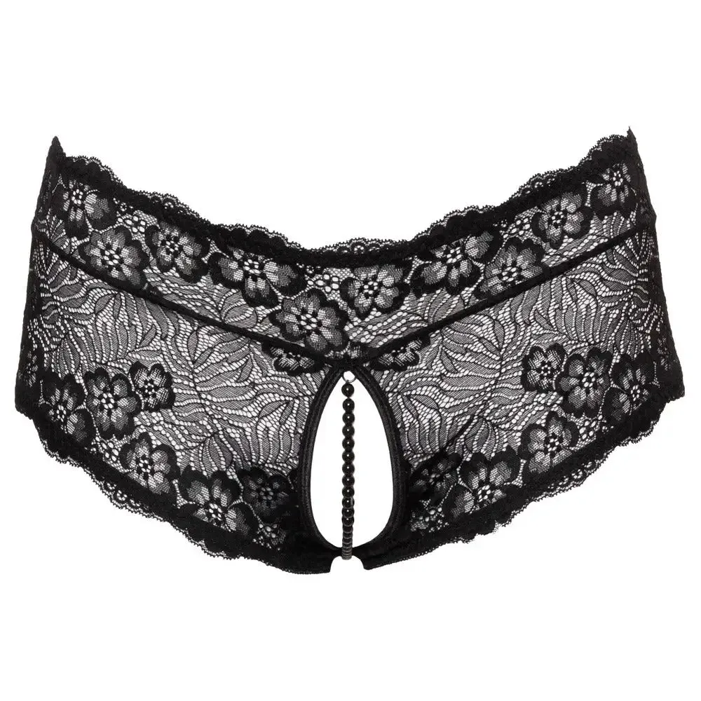 Cottelli Sexy Black Curves Panties with Pearl Chain