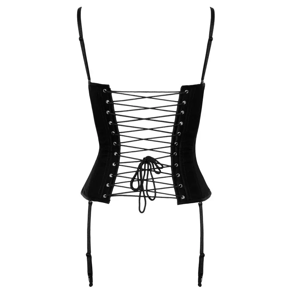 Cottelli Wet Look Black Party Corset for Her