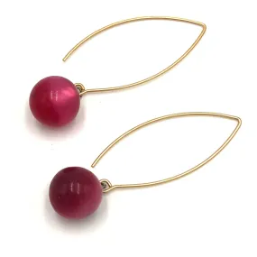 Cranberry Moonglow Statement Earrings