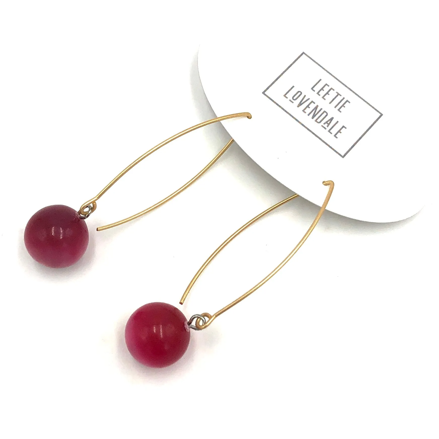 Cranberry Moonglow Statement Earrings