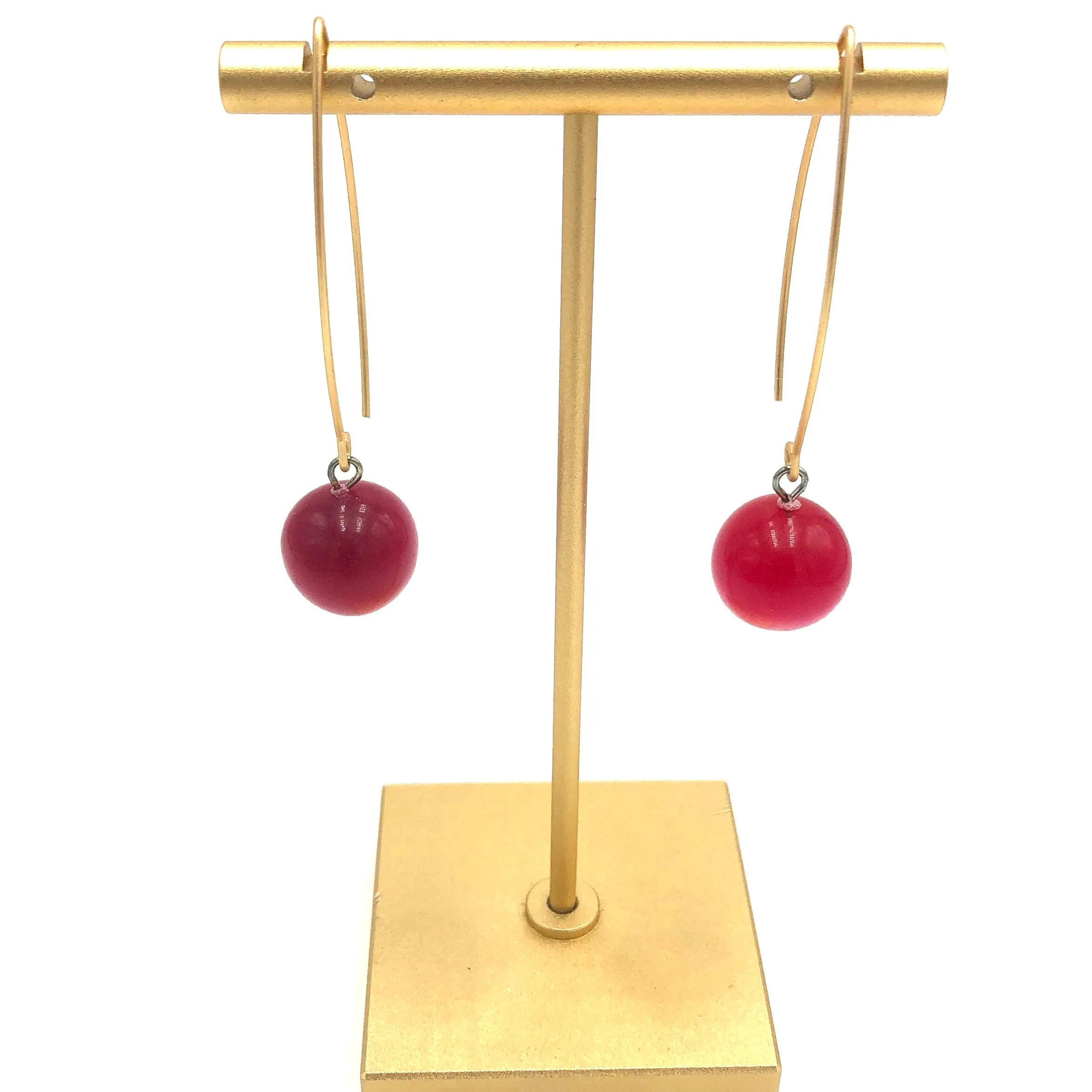 Cranberry Moonglow Statement Earrings