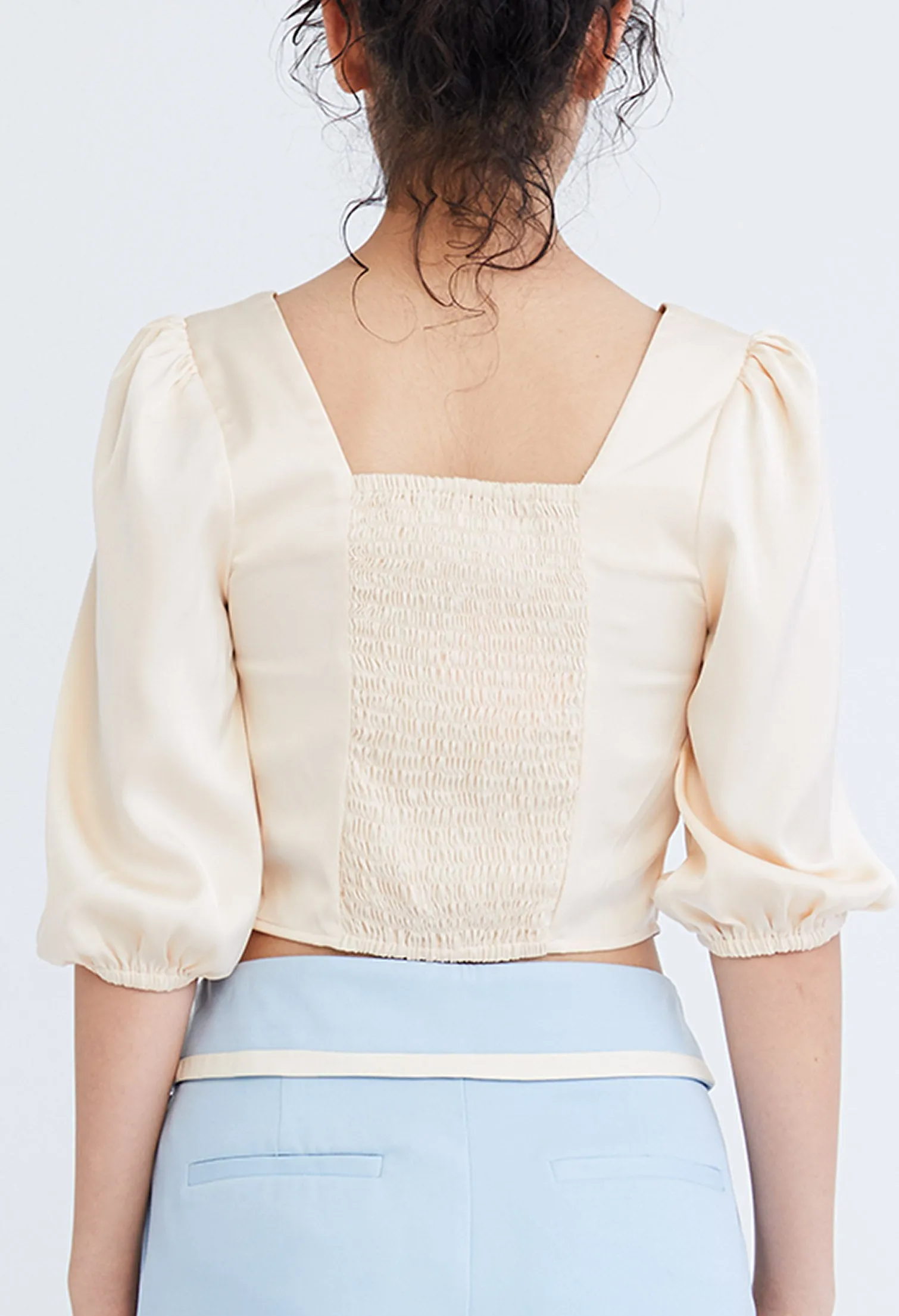 Diamond Hem Corset Blouse