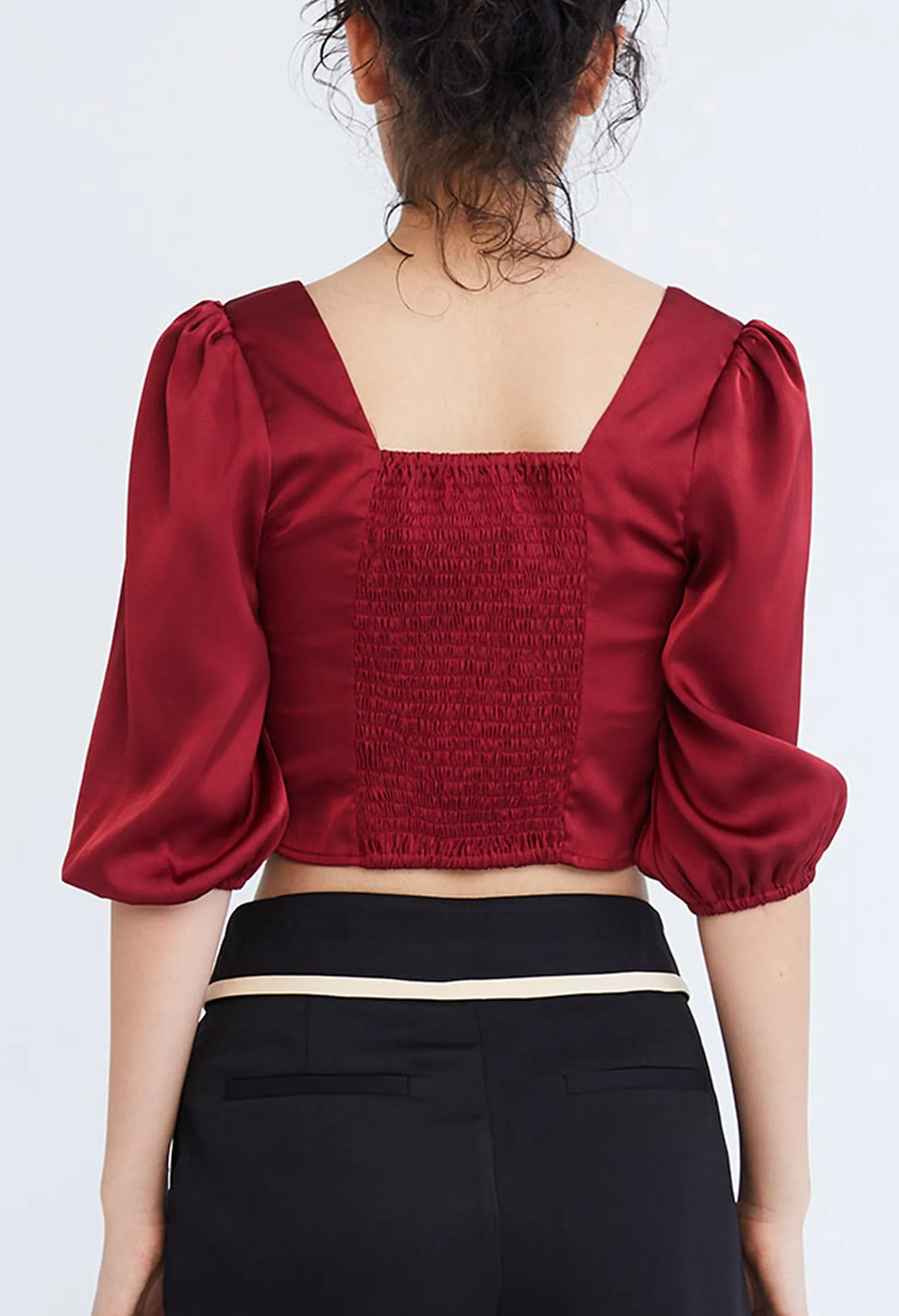 Diamond Hem Corset Blouse