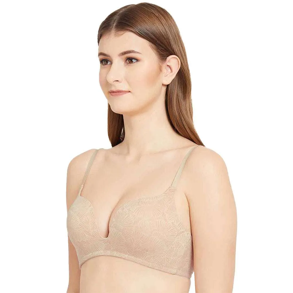 Ecozen Padded Non-wired 3/4th Cup Everyday Wear Push-up Bra - Beige