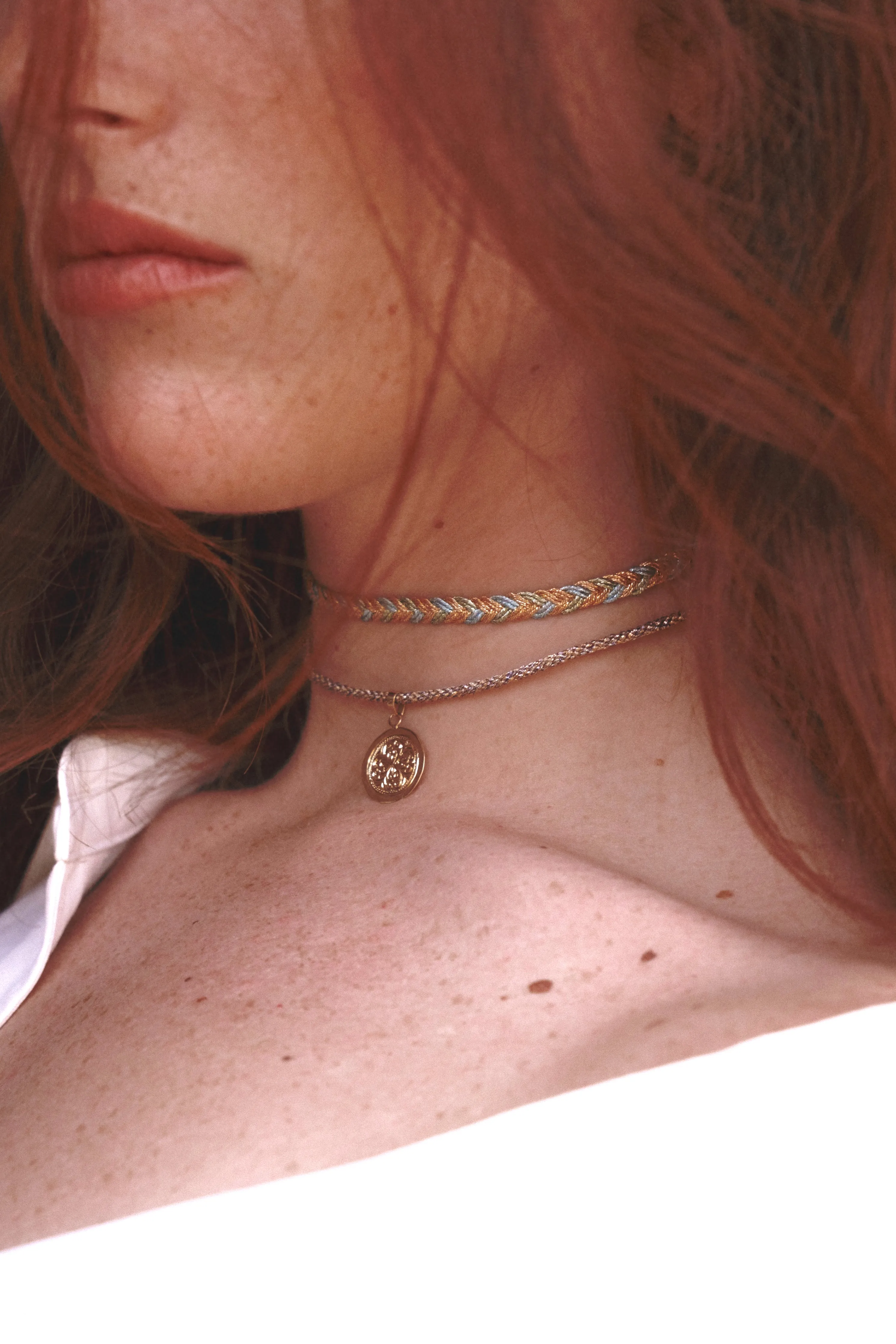 Eya n°2 Choker n°2 Peach Pistachio