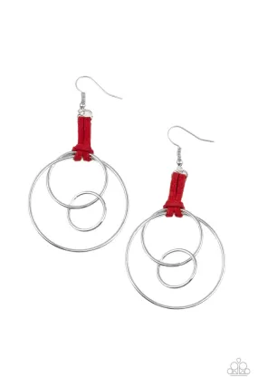 Fearless Fusion - Red Earrings - Paparazzi Accessories