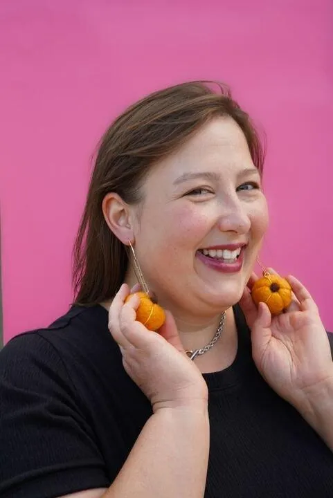 Felt Pumpkin Earrings