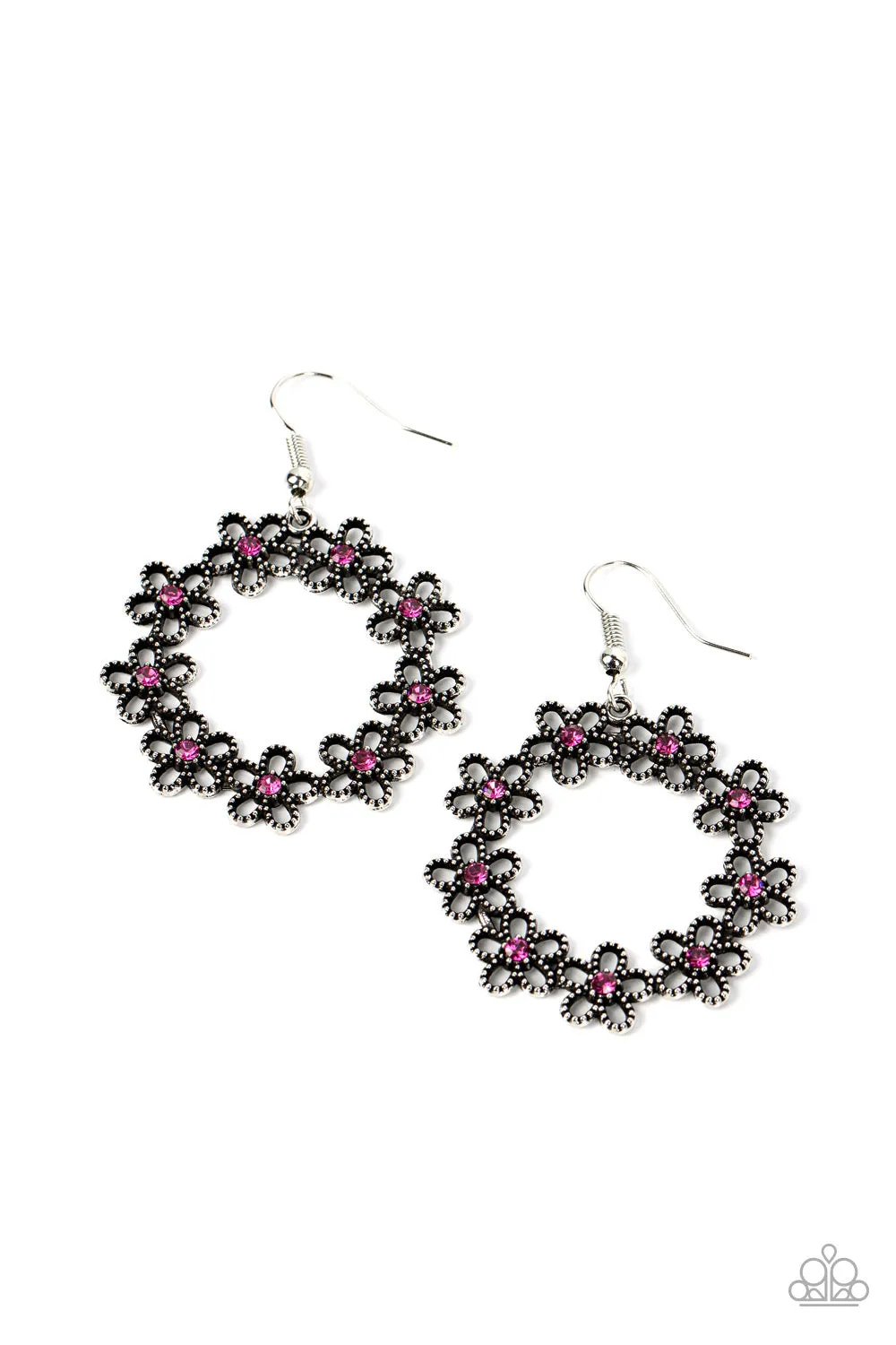 Floral Halos - Pink Earrings - Paparazzi Accessories