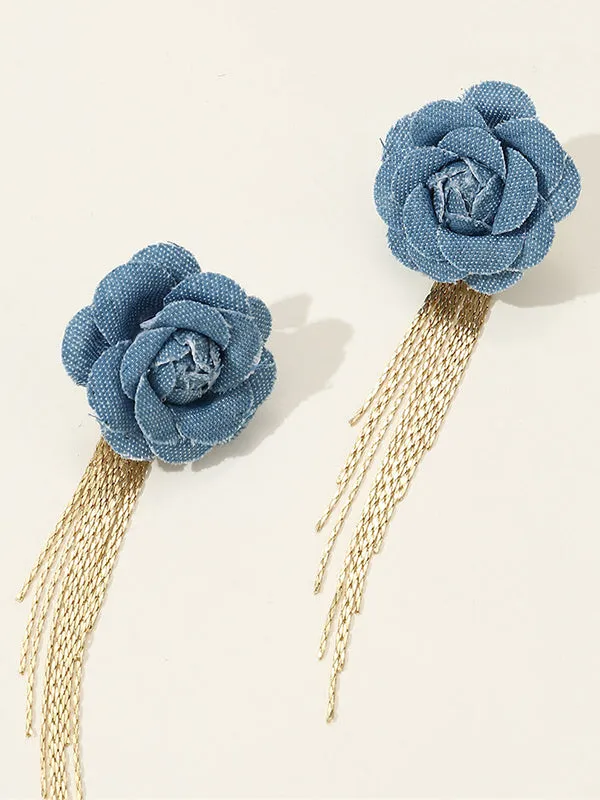 Flower Shape Tasseled Earrings Accessories