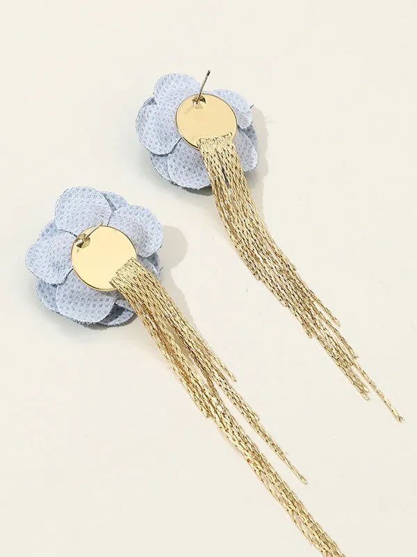 Flower Shape Tasseled Earrings Accessories