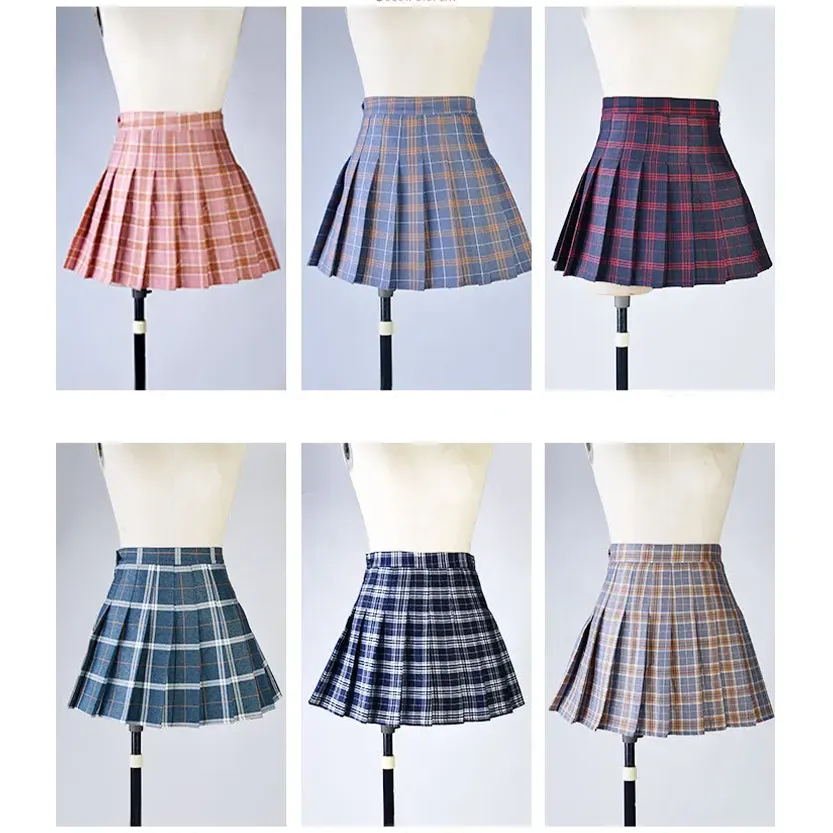 Funki Buys | Skirts | Women's Harajuku Preppy Plaid Mini Skirts