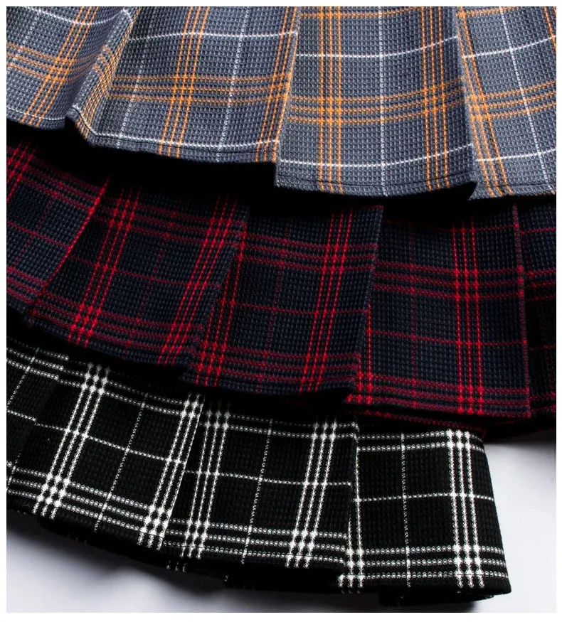 Funki Buys | Skirts | Women's Harajuku Preppy Plaid Mini Skirts