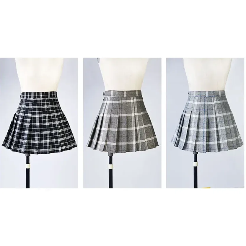 Funki Buys | Skirts | Women's Harajuku Preppy Plaid Mini Skirts