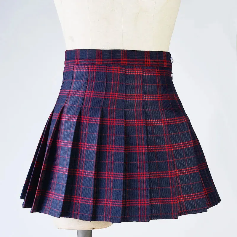 Funki Buys | Skirts | Women's Harajuku Preppy Plaid Mini Skirts