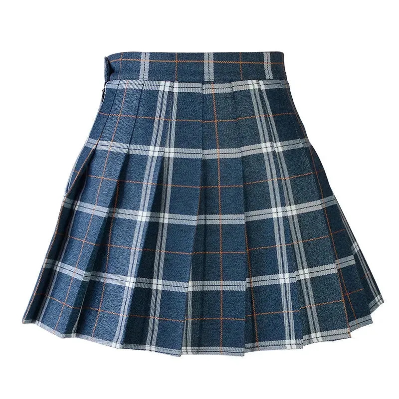 Funki Buys | Skirts | Women's Harajuku Preppy Plaid Mini Skirts