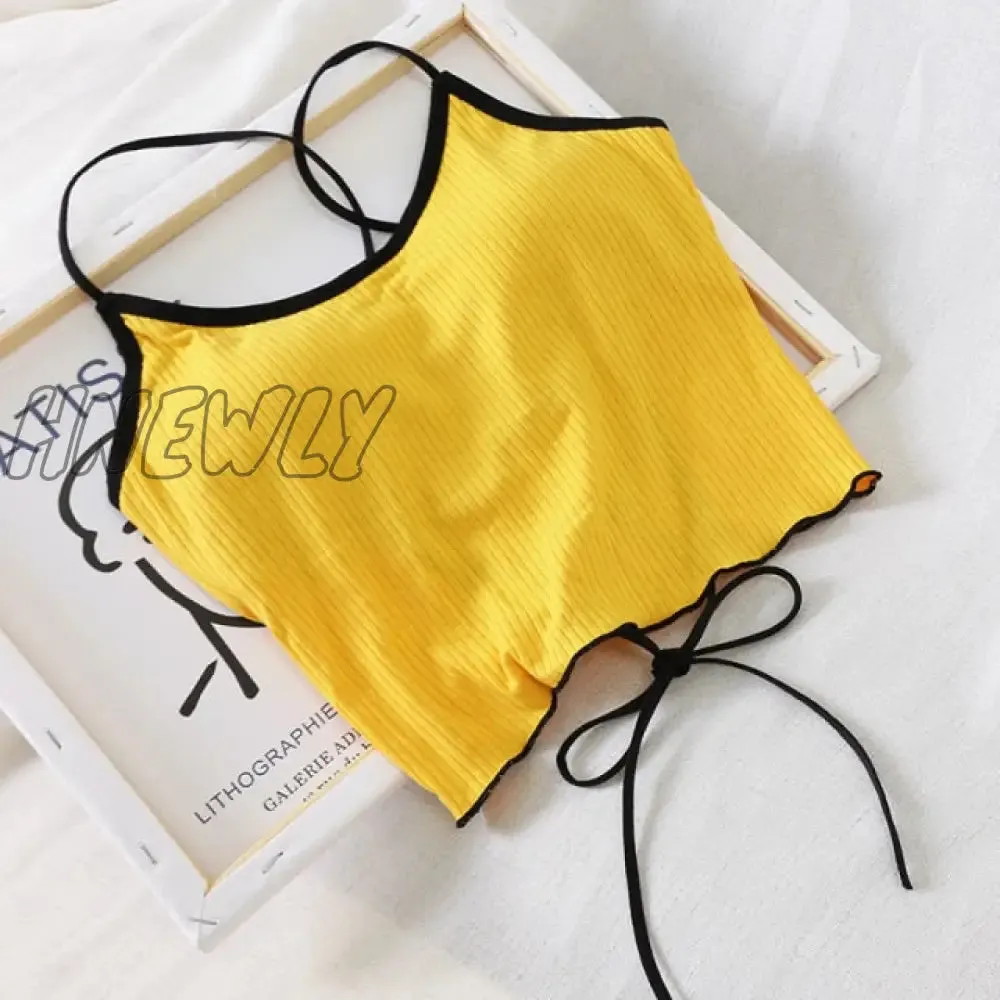 Hnewly Women Halter Tops Backless Bandage Sexy Crop Tops Women Lingerie Underwear Tops Padded Cotton Crop Tops Women Summer