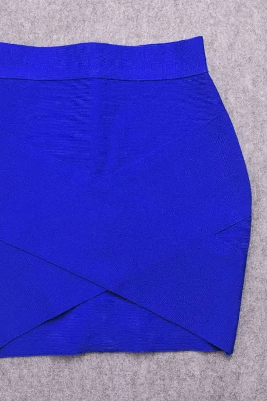 Jay High Waist Bandage Mini Skirt - Royal Blue