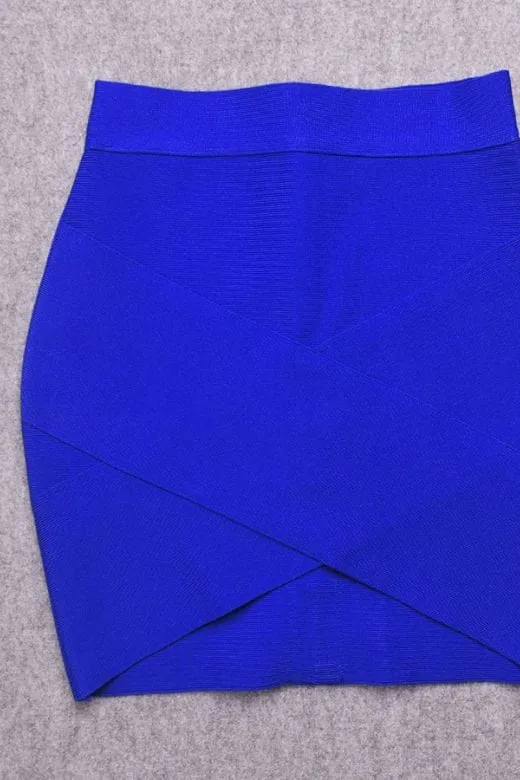 Jay High Waist Bandage Mini Skirt - Royal Blue