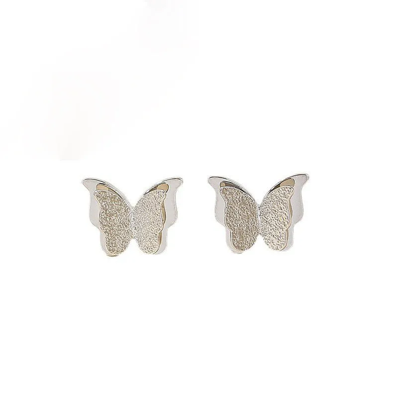 Korean Frosted Butterfly Earrings - Wholesale Women's Accessories