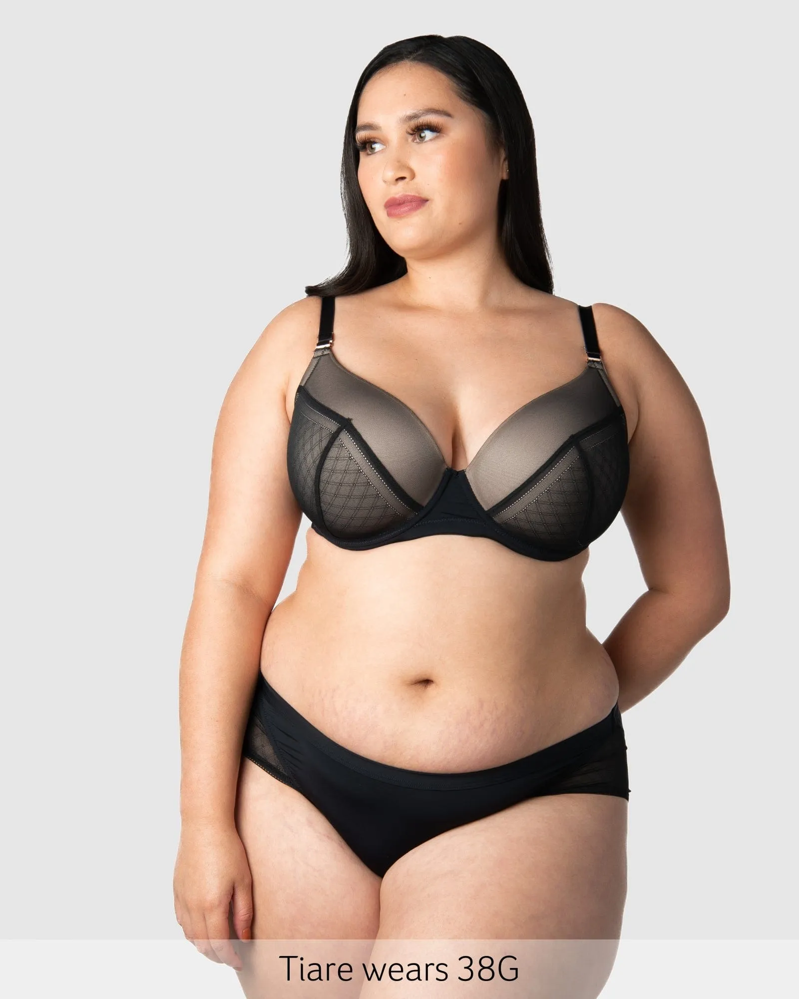 LUNAR ECLIPSE PLUNGE BLACK CONTOUR NURSING BRA - FLEXI UNDERWIRE