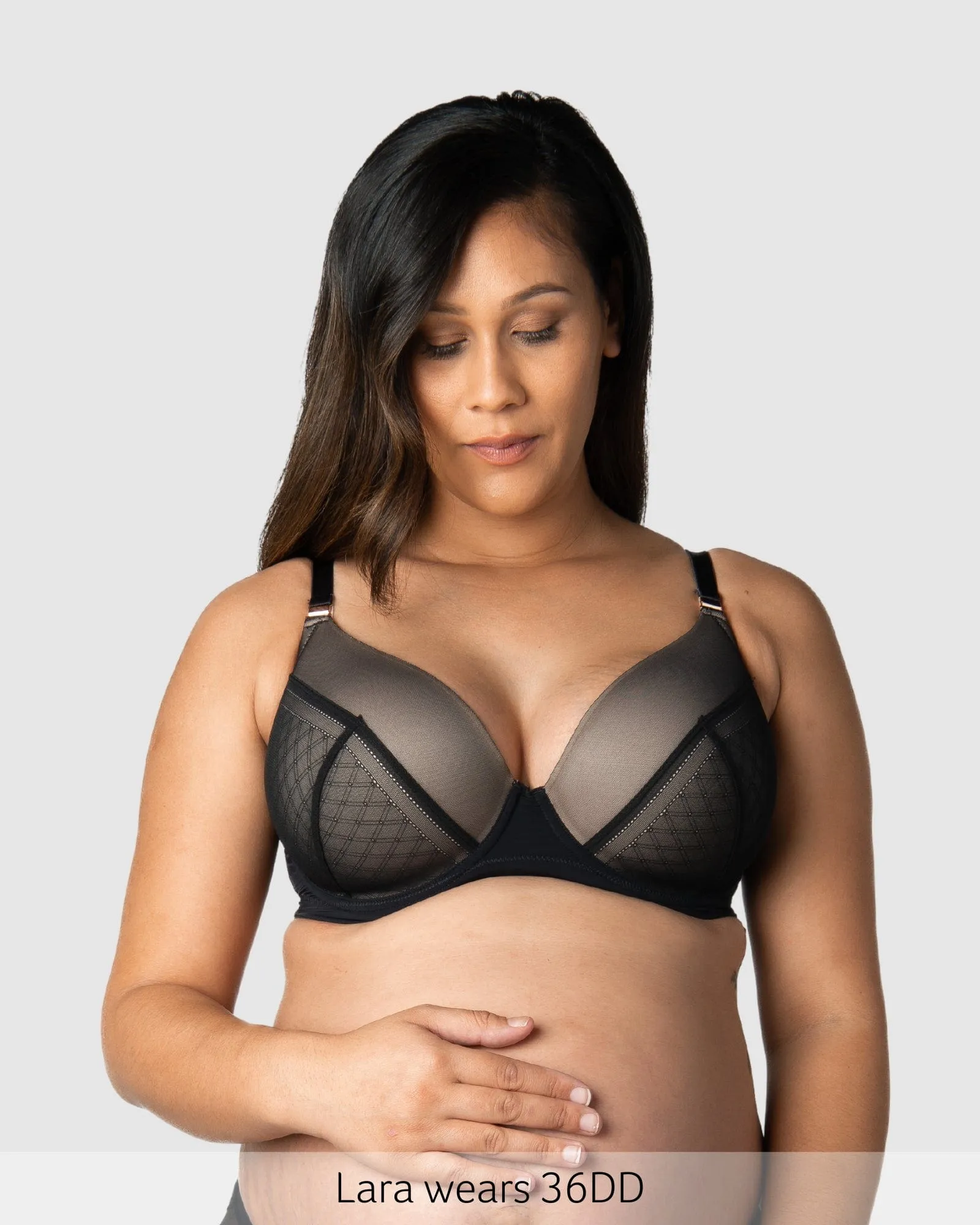 LUNAR ECLIPSE PLUNGE BLACK CONTOUR NURSING BRA - FLEXI UNDERWIRE