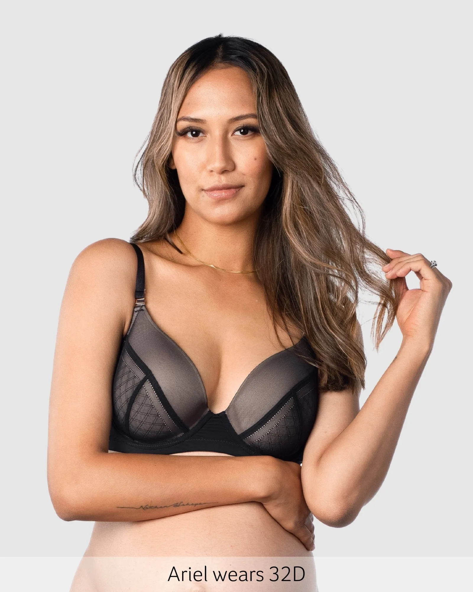 LUNAR ECLIPSE PLUNGE BLACK CONTOUR NURSING BRA - FLEXI UNDERWIRE