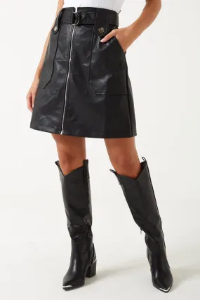 Marc Angelo Faux Leather Skirt