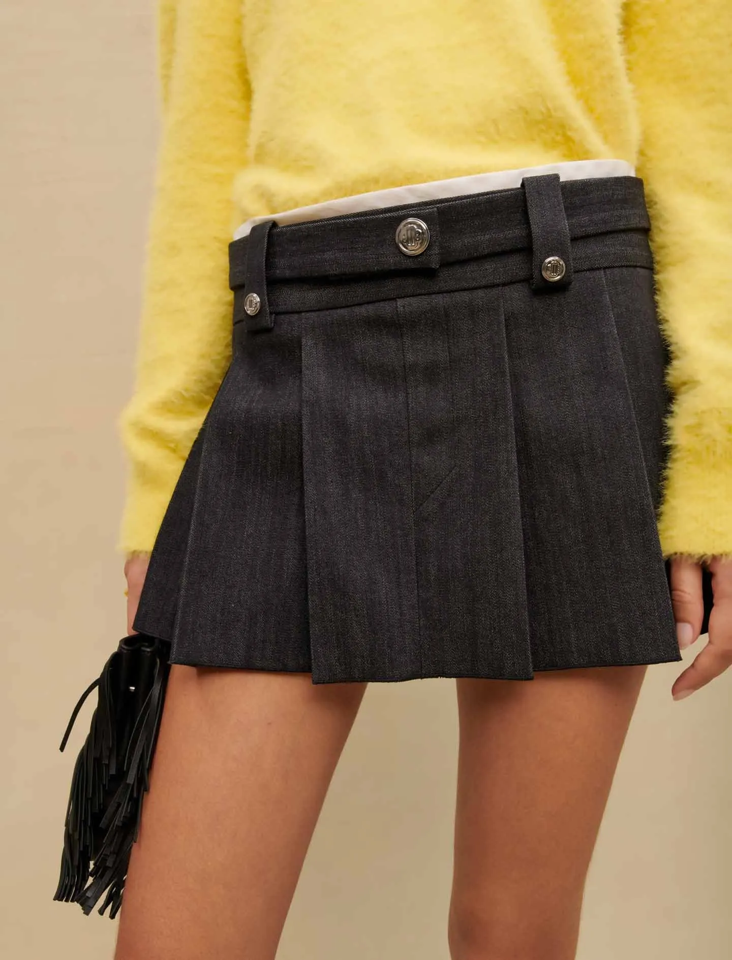 Pleated mini skirt