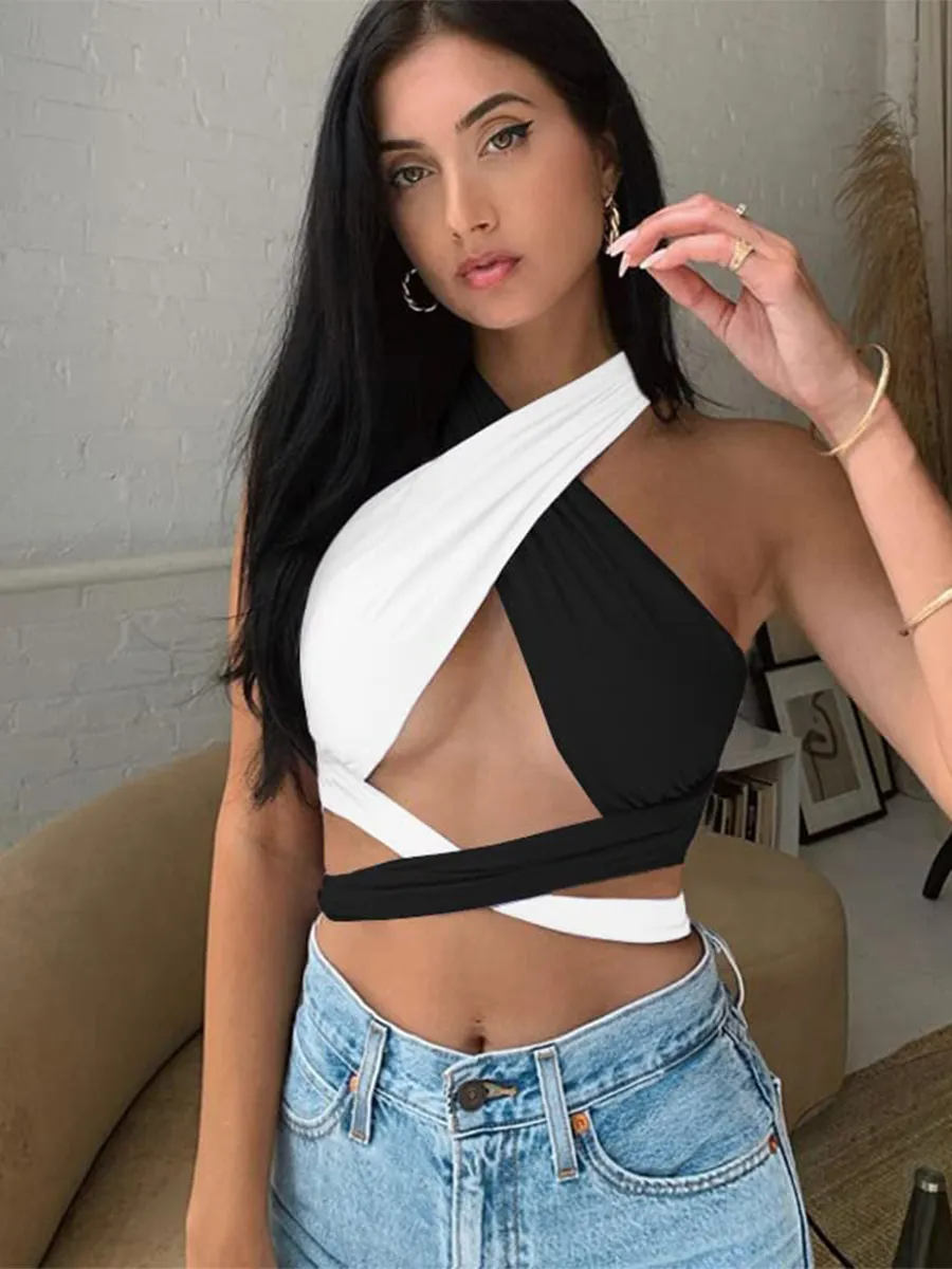 Ribbed Halter Crop Top