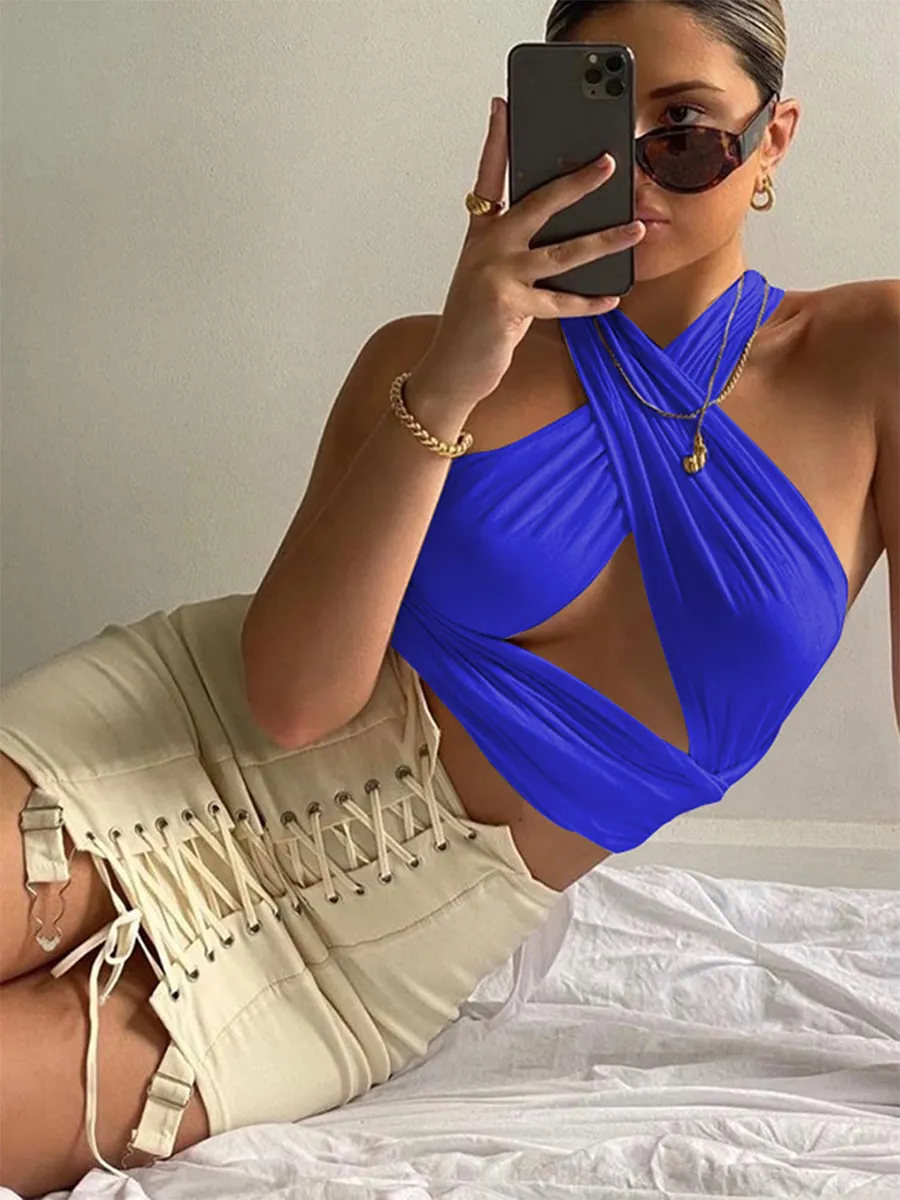 Ribbed Halter Crop Top