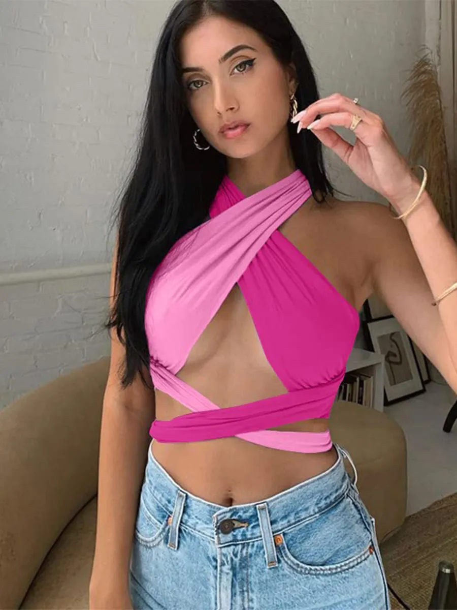 Ribbed Halter Crop Top