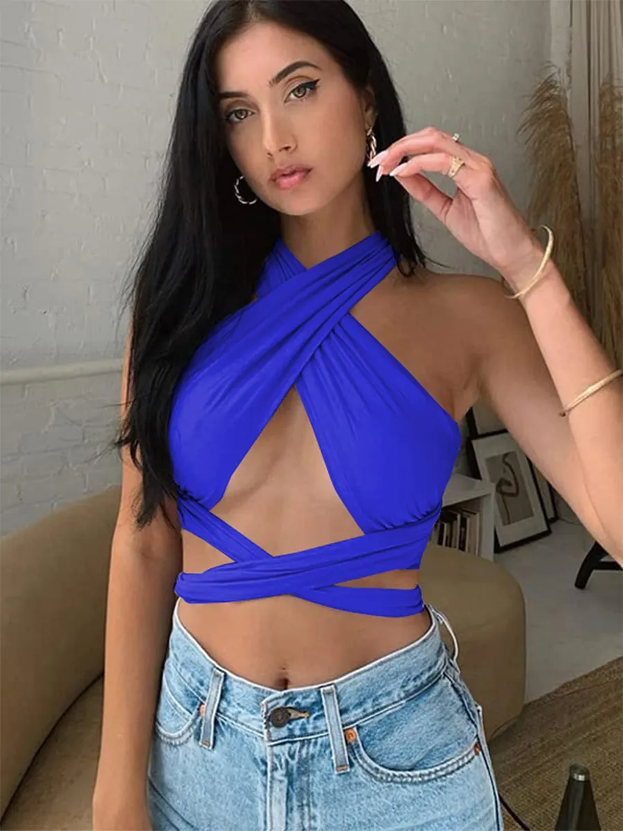 Ribbed Halter Crop Top