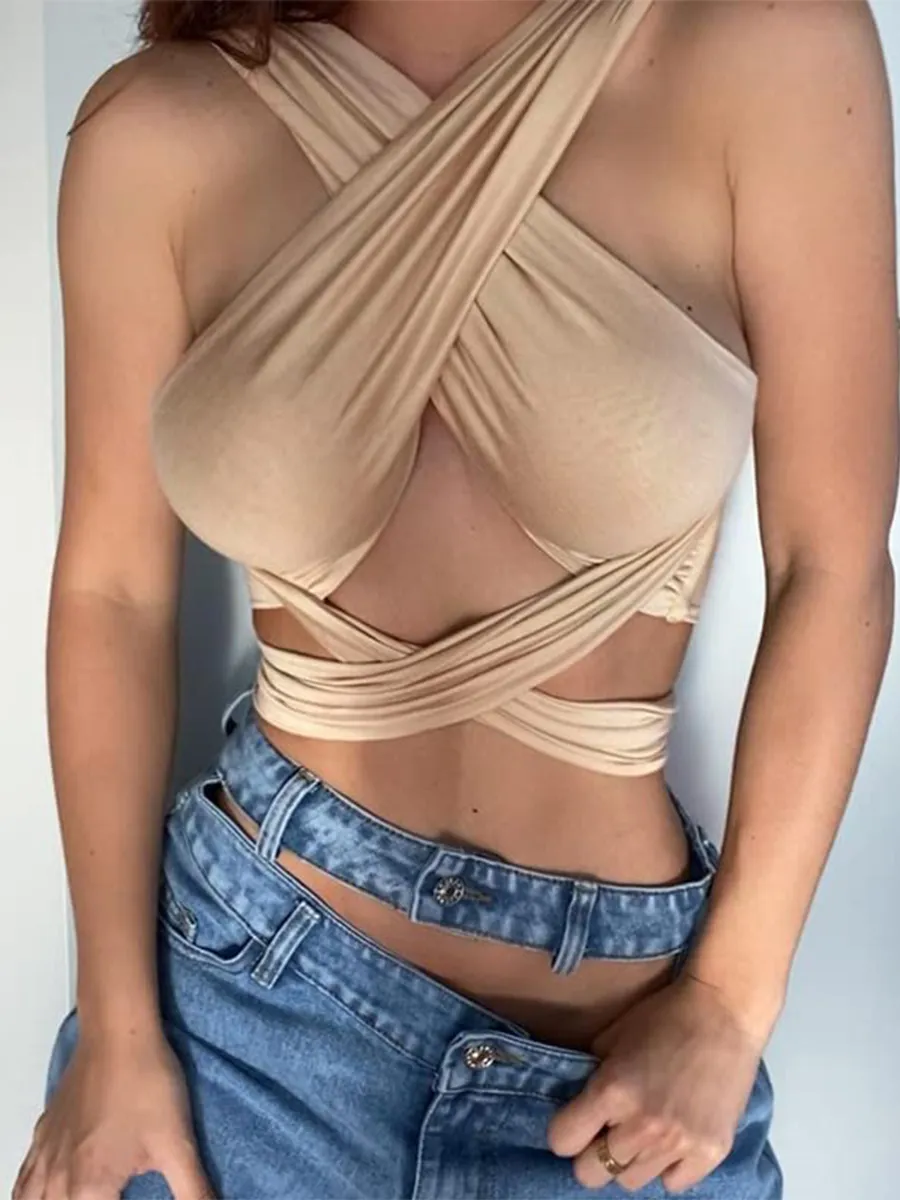 Ribbed Halter Crop Top