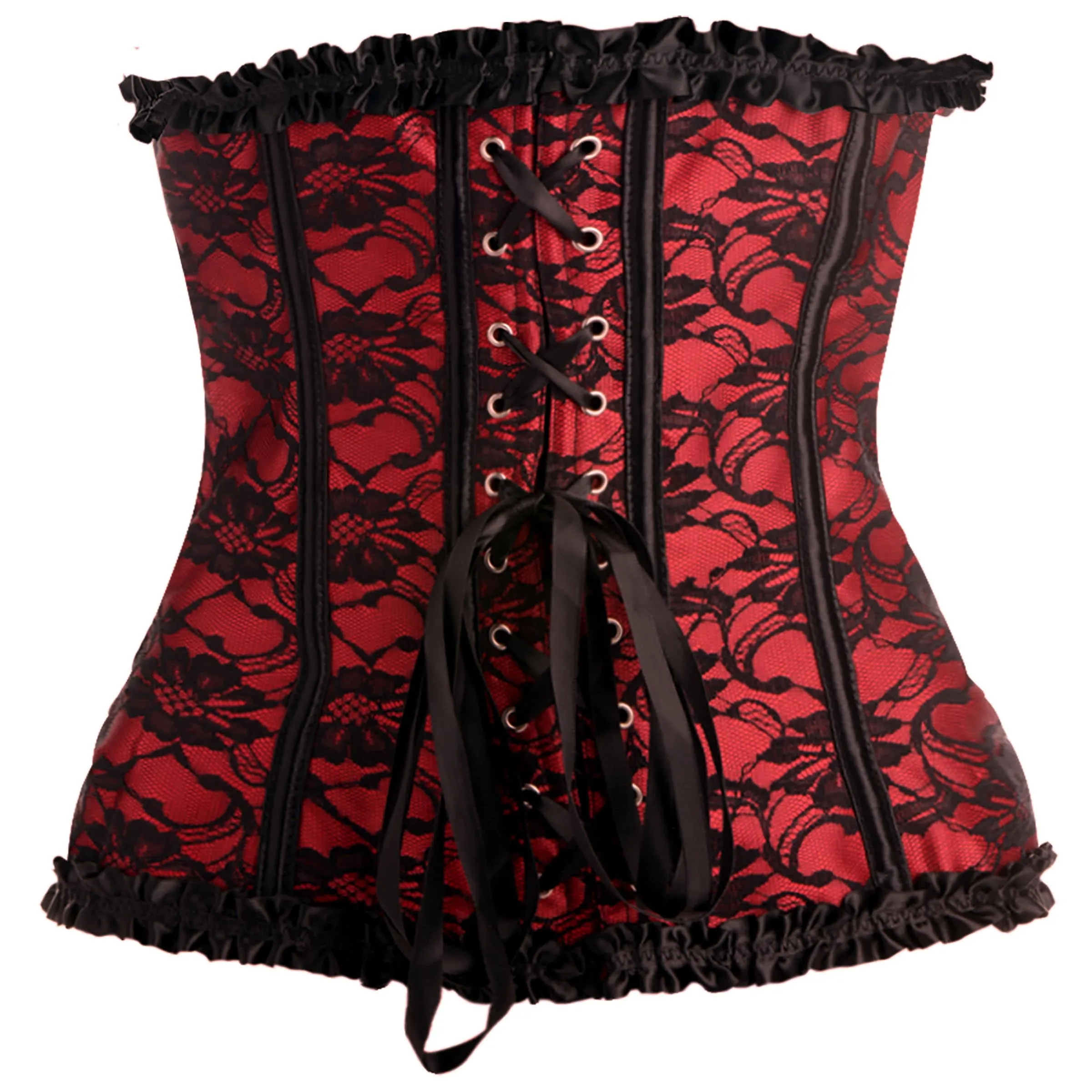 Scarlet Seduction Lace-up Corset and Thong