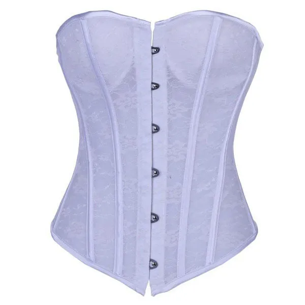 Sexy Seethrough Lace Bridal Wedding Bodice Overbust Corset