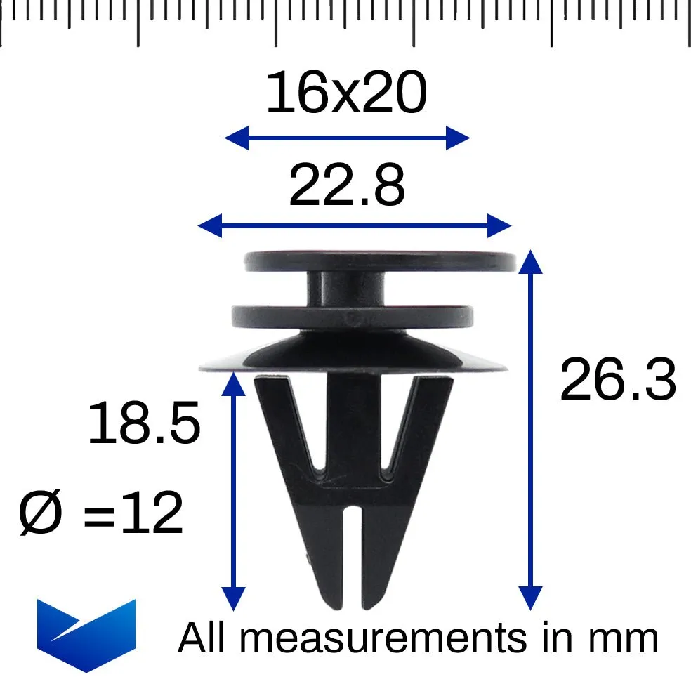 Side Skirt & Sill Moulding Plastic Trim Clip, Mini 07131480419