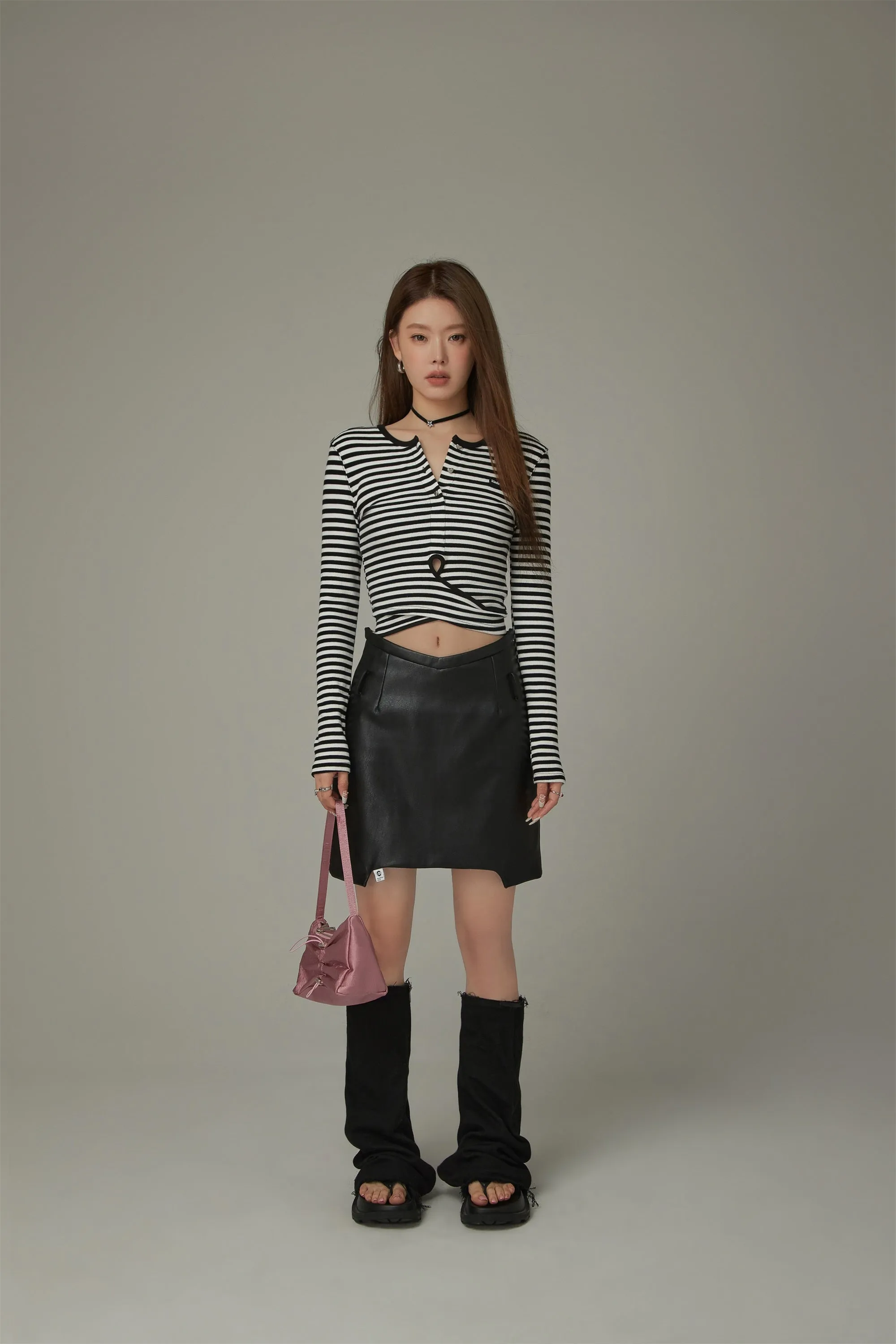 Simple Leather Mini Skirt