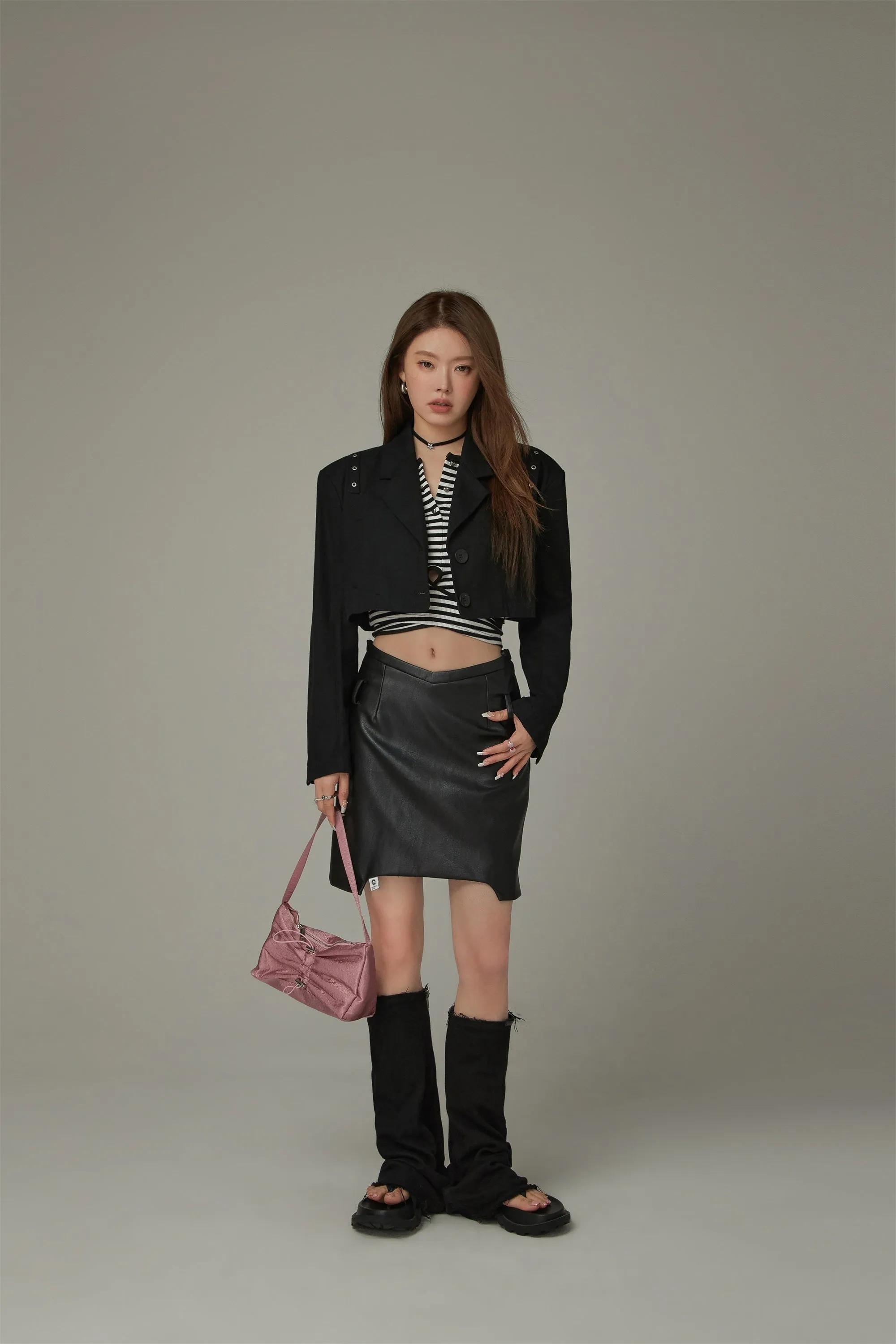 Simple Leather Mini Skirt