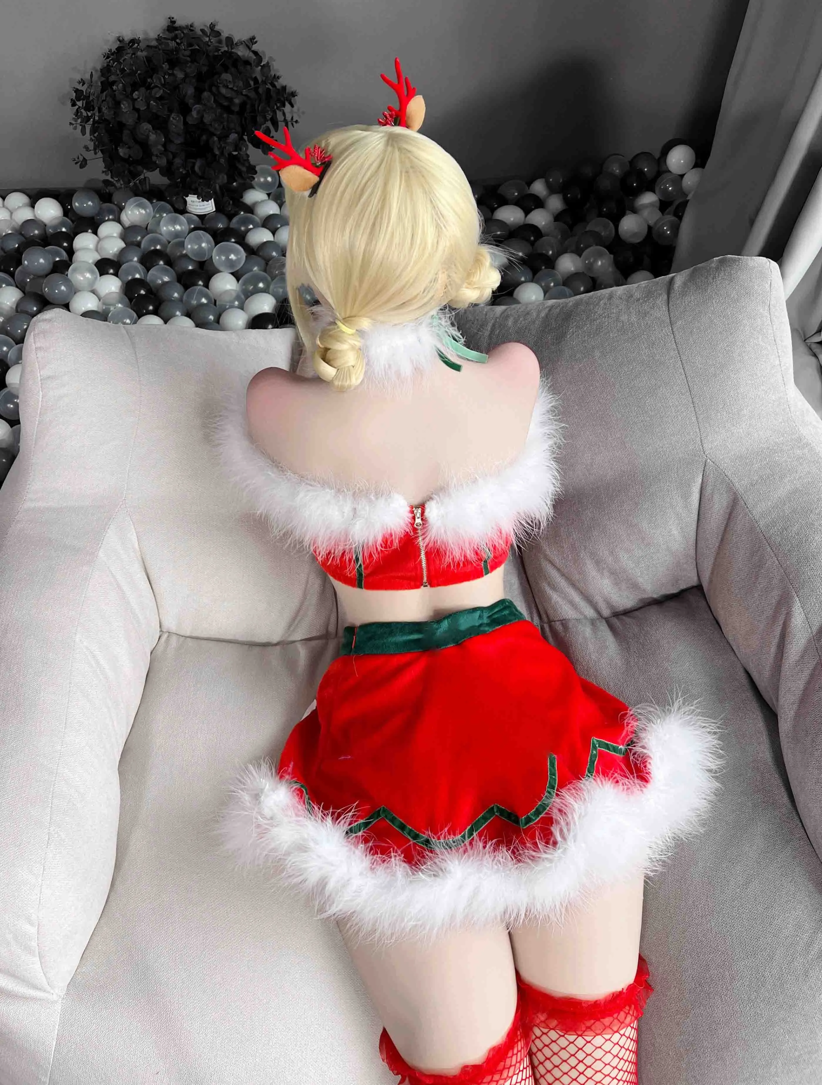 T-2488  Christmas suit bandeau split sexy uniform seduction