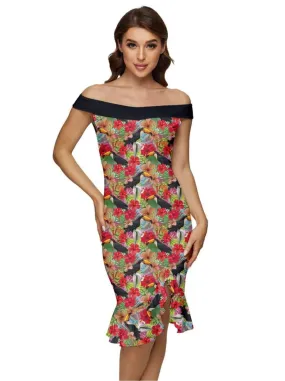 Toucans Off Shoulder Dress