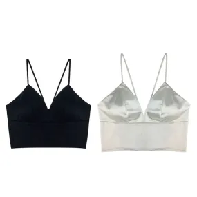 VenusFox Sexy Floral Lace V Neck Bra Crop Top