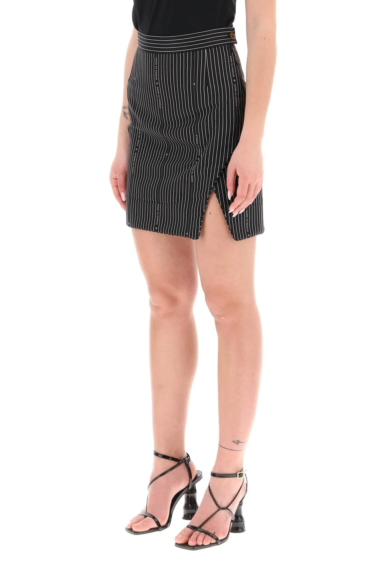 Vivienne westwood 'rita' wrap mini skirt with pinstriped motif