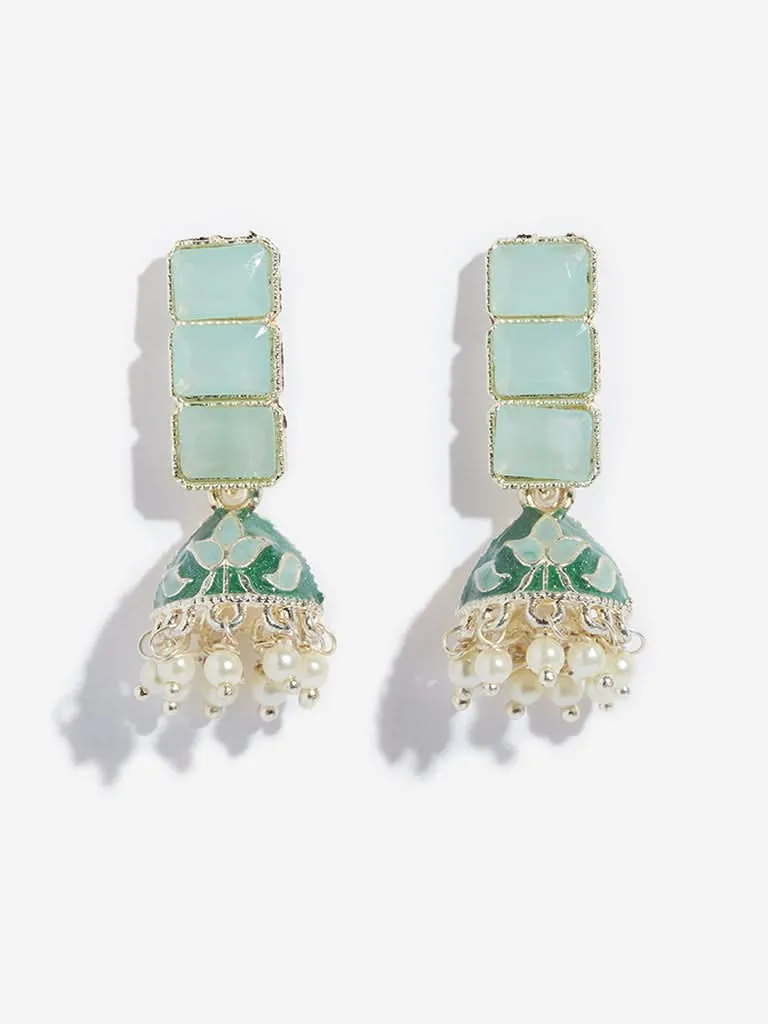 Westside Accessories Mint Jhumka Earrings