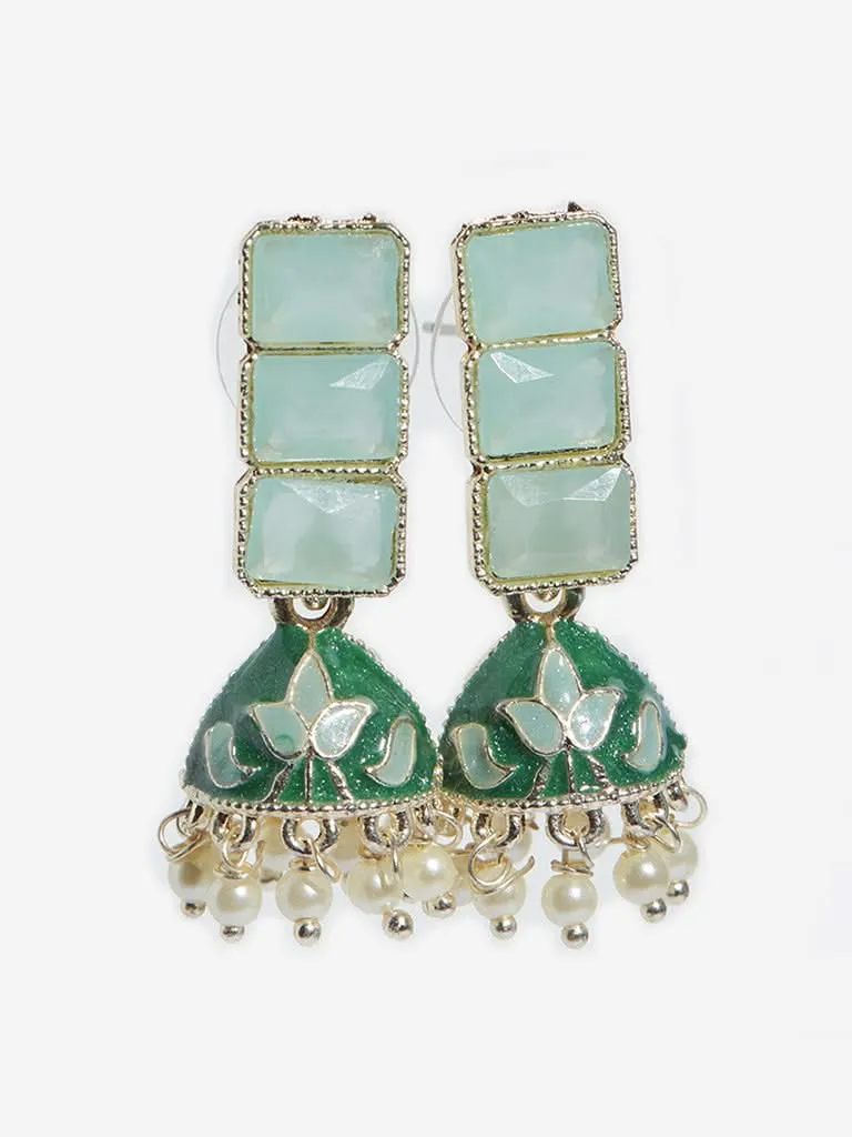 Westside Accessories Mint Jhumka Earrings