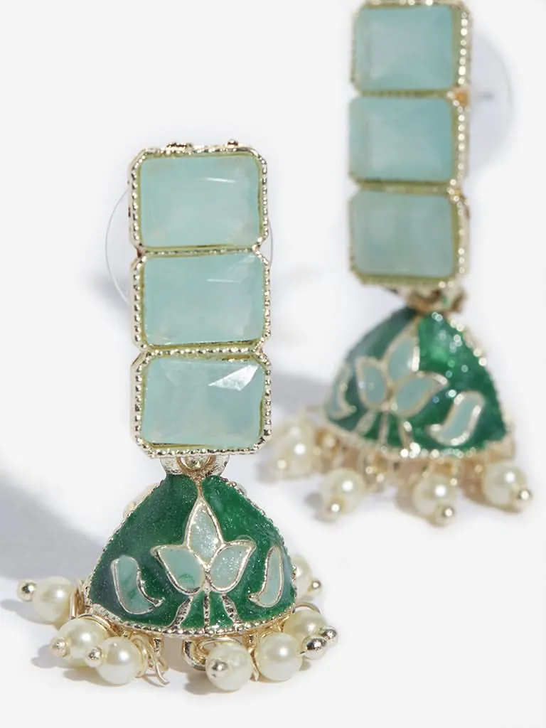 Westside Accessories Mint Jhumka Earrings