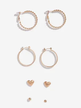 Westside Accessories Rose Gold Earrings Set - Pack of 4