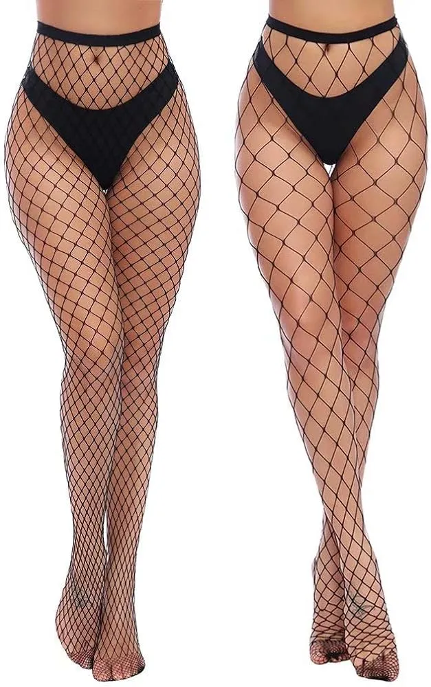 Women's High Waist Tights Fishnet Stockings Thigh High Pantyhose