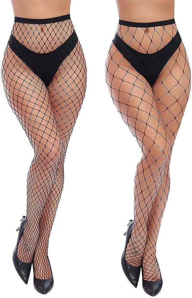 Women's High Waist Tights Fishnet Stockings Thigh High Pantyhose